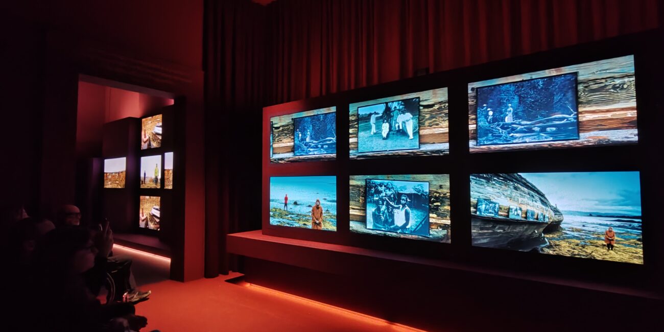 John Akomfrah's multi-screen installation at the British Pavilion